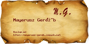 Mayerusz Geréb névjegykártya
